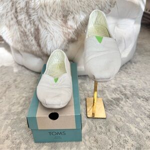 Toms White&Green Slip on Alpargata